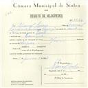 Registo de velocípede com o nº 5527, em nome de Manuel Lúcio, morador em Carenque.