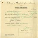 Registo de velocípede de marca E.J.F., com o nº 6169, em nome de Virgílio Francisco Grilo, morador em Maceira.