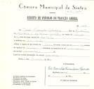 Registo de um veiculo de duas rodas tirado por um ou dois animais de espécie cavalar destinado a transporte de mercadorias em nome de João Evaristo Oliveira, morador em Vila Verde.