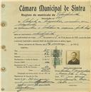 Registo de matricula de velocipedista em nome de Roberto de Magalhães, morador em Morelinho, com o nº de inscrição 561.