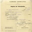 Registo de velocípede de marca Magarefe, com o nº 1787, em nome de António Cipriano da Silva, morador em Várzea de Sintra.
