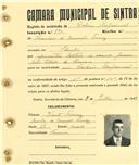 Registo de matricula de cocheiro profissional em nome de Francisco de Assunção Tomás, morador na Idanha, com o nº de inscrição 890.
