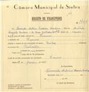 Registo de velocípede de marca Pombal, com o nº 7435, em nome de Fernando António Fasceira Cardoso, morador em Francos.