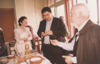 Visita de Rui Pereira, vereador da Câmara Municipal, acompanhado por Maria Conceição Carvalho e Maria João Figueiredo, à Escola de Formação Profissional.