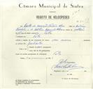 Registo de velocípede com o nº 8641, em nome de Carlos da Assunção Ventura Alves, morador em Tala.