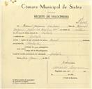 Registo de velocípede de marca Reynolds, com o nº 9603, em nome de Manuel Joaquim Cristovão, morador em Cabrela.