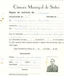Registo de matricula de carroceiro em nome de Cipriano [Duarte] Lavrador, morador no Mucifal, com o nº de inscrição 2147.
