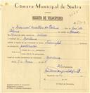 Registo de velocípede de marca Triumph, com o nº 7903, em nome de Manuel Martins da Palma, morador em Morelena.