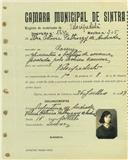 Registo de matricula de velocipedista em nome de Illna Octavia Pattroczy de Andrade, moradora no Cacém, com o nº de inscrição 1732.