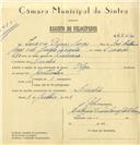 Registo de velocípede de marca Olga, com o nº 6507, em nome de Inácio Dias Jorge, morador em Linhó.