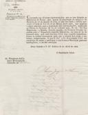 Circular dirigida ao presidente da Câmara Municipal de Colares, proveniente de Olímpio Joaquim  de Oliveira,  secretário geral,referente à  carta de lei de 30/03 para liquidação das indemnizações dos prejuízos pessoais no tempo da usurpação.