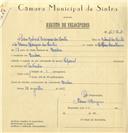 Registo de velocípede de marca Special, com o nº 6520, em nome de Pedro Gabriel Rodrigues dos Santos, morador em Queluz.