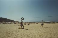 Slide na animação de Praia, na Praia das Maçãs organizado pelo Gabinete da juventude da Câmara Municipal de Sintra.