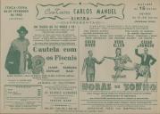 Programa do filme "Cautela com os Fiscais" realizado por Walter Lang com a participação de James Stewart, Barbara Hale, James Gleason, Alan Mowbray, Fred Clark, Patricia Medina e Natalie Wood.