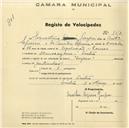 Registo de velocípede de marca Super, com o nº 867, em nome de Ernestina Gaspar, moradora em Almoçageme.