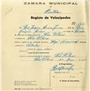 Registo de velocípede de marca Olga, com o nº 1255, em nome de Raul Joaquim Amaro Júnior, morador em Pero Pinheiro.