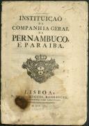 Instituição da Companhia Geral de Pernambuco e Paraíba.