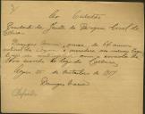 Requerimento feito por Domingos Maria ao Presidente da Junta de Paróquia de Colares para receber a esmola de 1$00 escudo do legado de Colares.