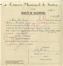 Registo de velocípede de marca Famel, com o nº 8060, em nome de Vítor José Névoa, morador em Rua José Antunes dos Santos, Sintra.