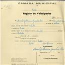 Registo de velocípede de marca Oriental, com o nº 555, em nome de Manuel Guilhermino Gonçalves Rei, morador em Pendão.