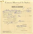 Registo de velocípede com o nº 7192, em nome de António Bento Carreira, morador em Negrais.
