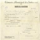 Registo de velocípede com o nº 4919, em nome de Manuel Resende Marques, morador em Agualva.
