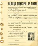 Registo de matricula de carroceiro 2 ou mais animais em nome de Adão Domingues Coelho, morador no Banzão, com o nº de inscrição 1799.