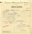 Registo de velocípede de marca Raio, com o nº 7847, em nome de Adelino Albano Pires, morador em Montelavar.