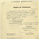 Registo de velocípede de marca Flecha, com o nº 2045, em nome de João Norberto da Silva Almeida, morador em Mem Martins.