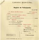 Registo de velocípede de marca Soltex, com o nº 2584, em nome de António das Dores Domingos, morador em Várzea de Sintra.