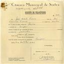 Registo de velocípede com o nº 6041, em nome de José Duarte Franco, morador em Pernigem.