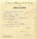 Registo de velocípede com o nº 7520, em nome de José do Carmo Venâncio, morador em Cortegaça.