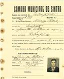 Registo de matricula de velocipedista em nome de Feliciano Narciso Pardal, morador em Magoito, com o nº de inscrição 2918.