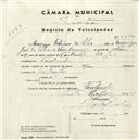 Registo de velocípede com o nº 5242, em nome de Henrique Rodrigues da Silva, morador em Fontanelas.