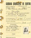 Registo de matricula de velocipedista em nome de Maria Delmira Carreira Dores, moradora em Vale de Lobos, com o nº de inscrição 3231.