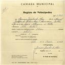 Registo de velocípede de marca Ibérica, com o nº 2863, em nome de Germano Gonçalves de Abreu, morador em Tala, Belas.