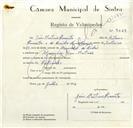 Registo de velocípede com o nº 9069, em nome de João Martins Pimenta, morador em Algueirão.
