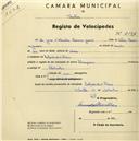 Registo de velocípede de marca Champion, com o nº 2197, em nome de José d'Almeida Rovisco Garcia, morador em Calçada de S. Pedro.
