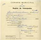 Registo de velocípede de marca Jamila, com o nº 3569, em nome de Manuel da Conceição L., morador em Negrais.