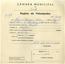 Registo de velocípede com o nº 3467, em nome de Manuel Domingos Caeiro, morador em Assafora.
