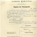 Registo de velocípede de marca Premier, com o nº 1951, em nome de Fausto Nunes Landeiro, morador em Casa do Pinhal, Banzão.