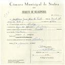 Registo de velocípede de marca Oriental, com o nº 5520, em nome de José António Gomes Alves da Costa, morador em Lugar dos Afonsos, Queluz.
