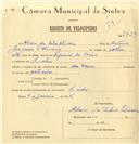 Registo de velocípede com o nº 7423, em nome de Álvaro da Silva Oliveira, morador em Linhó.