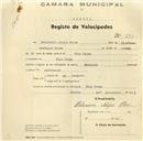Registo de velocípede de marca Champion, com o nº 286, em nome de Belarmino Alípio Pires, morador em Vila Verde.