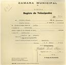 Registo de velocípede com o nº 880, em nome de António Franco, morador em Cabecinha.