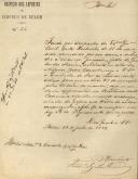 Ofício do Presidente do Hospício dos Expostos do Circulo de Belém, Francisco [...], ao Administrador do Concelho de Sintra, comunicando que foi concedido por 1 ano um subsidio à criança Joaquim, filho de Gertrudes Maria, residente em Nafarros.