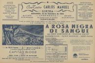 Programa do filme "A Rosa Negra" de Sangue realizado por George Templeton com a participação de John Barrymore Jr., Corinne Calvet, Barbara Rush, Patric Knowles e Nikki Duval.