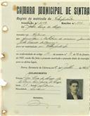 Registo de matricula de velocipedista em nome de Júlio Lino de Sousa, morador na Ribeira, com o nº de inscrição 1149.