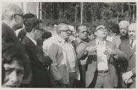 José Alfredo da Costa Azevedo, presidente da Comissão Administrativa, entre outros, na inauguração da estátua de D. Fernando II no Ramalhão da qual foi escultor Pedro Anjos Teixeira.