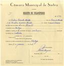 Registo de velocípede com o nº 6783, em nome de Isolino Eduardo Mendes, morador em A-da-Beja.